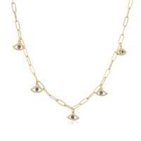 Cubic Zircon Micro Pave Brass Necklace, with 1.96 inch extender chain, gold color plated, different styles for choice & micro pave cubic zirconia & for woman, Length:Approx 15.74 Inch, Sold By PC