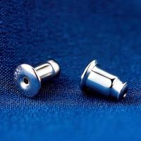 925 Sterling Silver Ear Nut Component platinum color plated Sold By Pair