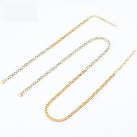 Stainless Steel Jewelry Necklace, with 1.97inch extender chain, 18K gold plated, different styles for choice & for woman & with rhinestone, Length:Approx 17.72 Inch, Approx 6.3 Inch, Sold By PC
