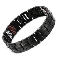 Stainless Steel Jewelry Bracelet 304 Stainless Steel Vacuum Plating for man black 15mm Length Approx 8.27 Inch Sold By PC