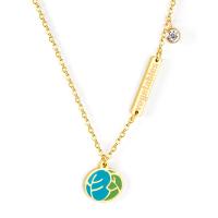 Edelstahl Schmuck Halskette, mit Verlängerungskettchen von 1.97inch, goldfarben plattiert, für Frau & mit Strass, Länge:ca. 15.75 ZollInch, verkauft von PC