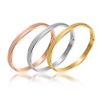 Titanium Steel Bangle, plated, fashion jewelry, more colors for choice, 52x5.80x60mm, Sold By PC