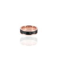 Titanium Steel Finger Ring, rose gold color plated, fashion jewelry & different size for choice & enamel, rose gold color, Sold By PC
