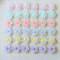 Resin Jewelry Beads, Flower, frosted, more colors for choice, 12x12mm, Approx 100PCs/Bag, Sold By Bag