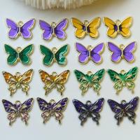 Zinc Alloy Enamel Pendants Butterfly gold color plated gradient color nickel lead & cadmium free Approx Sold By Bag