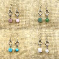 Natural Stone Asymmetric Earrings with Stainless Steel & Zinc Alloy platinum color plated & for woman Sold By Pair