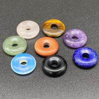 Gemstone Pendants Jewelry, Natural Stone, Donut, different materials for choice, more colors for choice, 18mm, Sold By PC
