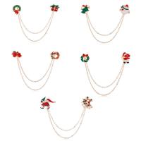 Christmas Brooches, Tibetan Style, gold color plated, Christmas Design & different styles for choice & enamel, more colors for choice, nickel, lead & cadmium free, Length:4.53 Inch, 5.71 Inch, Sold By PC