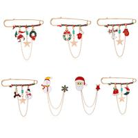 Christmas Brooches, Tibetan Style, gold color plated, Christmas Design & different styles for choice & enamel, nickel, lead & cadmium free, Sold By PC