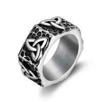 خاتم إصبع الفولاذ المقاوم للصدأ, لون الفضة مطلي, للرجل & مينا, فضة, 11mm, تباع بواسطة PC