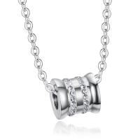 Stainless Steel Jewelry Necklace plated & micro pave cubic zirconia Length 21.65 Inch Sold By PC