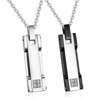 Edelstahl Schmuck Halskette, plattiert, verschiedene Stile für Wahl & mit Strass, keine, 11x40mm, Länge:21.65 ZollInch, verkauft von PC