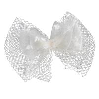 Gauze Bowkont Hair Clip, Bowknot, handmade, for woman, white, 270x220mm, Sold By PC