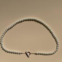 Perle de CRYSTALLIZED™ collier, avec laiton, Placage de couleur d'or, bijoux de mode & pour femme, Longueur:Environ 15.7 pouce, Vendu par PC