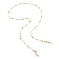 Brass Mask Chain Holder, with Plastic Pearl, plated, Unisex & different styles for choice, Length:Approx 24.4 Inch, Sold By PC
