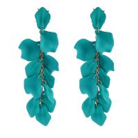 Acrylic Jewelry Earring, with Brass, petals, plated, fashion jewelry & for woman, more colors for choice, 30x125mm, Sold By Pair