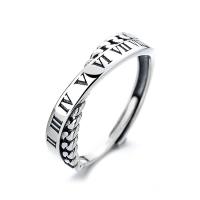 925 sidabro Atidaryti Finger Ring, Reguliuojamas & moters, sidabras, Pardavė PC