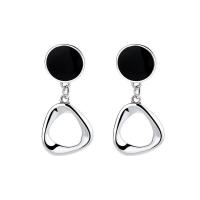 925 Sterling Silver Drop Earring, epoxy gel, for woman, silver color, 25mm, Sold By Pair