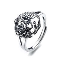 Cеребряное кольцо, 925 пробы, резной, Регулируемый & Женский, серебряный, продается PC
