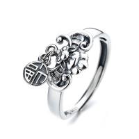925 Sterling Silver Finger Rings, Adjustable & for woman, silver color, Sold By PC
