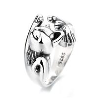 Cеребряное кольцо, 925 пробы, Кошка, Регулируемый & Женский, серебряный, продается PC