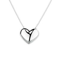 925 Sterling Silver Necklaces Heart polished & for woman silver color Length Approx 15.74 Inch Sold By PC
