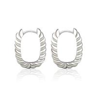 925 Sterling Silver Huggie Hoop Earring, plated, for woman, more colors for choice, 16x20mm, Sold By Pair