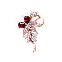 Crystal Brooch Brass with Crystal rose gold color plated micro pave cubic zirconia & for woman nickel lead & cadmium free Sold By PC