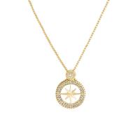 Cubic Zircon Micro Pave Brass Necklace, gold color plated, micro pave cubic zirconia & for woman, nickel, lead & cadmium free, 25mm, Length:Approx 25.98 Inch, Sold By PC