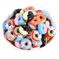 Mobile Phone DIY Decoration, Resin, Donut, stoving varnish, more colors for choice, 18mm, Approx 100PCs/Bag, Sold By Bag