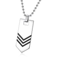 Stainless Steel Jewelry Necklace silver color plated & enamel silver color Length 23.62 Inch Sold By PC