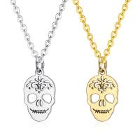 Stainless Steel Jewelry Necklace Skull plated Length 21.65 Inch Sold By PC