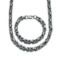 Titanium Steel Necklace, gun black plated, different styles for choice & for man, black, 8mm, Length:8.66 Inch, Sold By PC