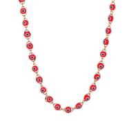 Collier Evil Eye bijoux, résine, avec Acier inoxydable 304, avec 1.97 chaînes de rallonge, Placage galvanique, pour femme & émail, plus de couleurs à choisir, Longueur:17.32 pouce, Vendu par PC