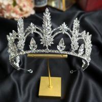 Bridal Tiaras, Tibetan Style, with Crystal, silver color plated, with rhinestone, nickel, lead & cadmium free, 140x70mm, Sold By PC