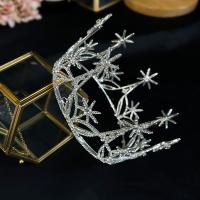 Bridal Tiaras Zinc Alloy silver color plated with rhinestone nickel lead & cadmium free Sold By PC