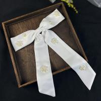 Cloth Bowkont Hair Clip, with Plastic Pearl, handmade, for bridal, white, 250x360mm, Sold By PC