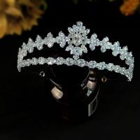 Bridal Tiaras Zinc Alloy silver color plated for bridal & with cubic zirconia nickel lead & cadmium free Sold By PC