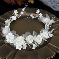 Bridal Hair Wreath, Cloth, handmade, for bridal, white, 200mm, Sold By PC