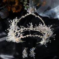 Crystal Sieraden Sets, Haarband & oorbel, Zinc Alloy, met Kristal, voor bruids & met strass, nikkel, lood en cadmium vrij, 16CM ; 6.5CM, Verkocht door Stel