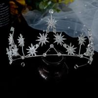 Bridal Tiaras Zinc Alloy silver color plated for bridal & with cubic zirconia nickel lead & cadmium free Sold By PC