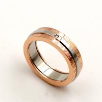 Titanium Čelik Finger Ring, pozlaćen, bez spolne razlike & s brojem uzorkom & različite veličine za izbor, Veličina:5-10, Prodano By PC