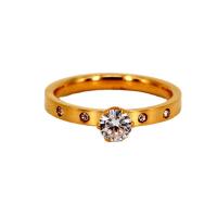 Titantium Steel finger ring, Titan Stål, plated, olika storlek för val & för kvinna & med strass, fler färger för val, Storlek:5-9, Säljs av PC