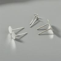 Brass Earring Stud Component silver color plated DIY nickel lead & cadmium free 12mm Sold By PC
