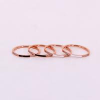 Ring Finger Titantium stali, Platerowane kolorem rożowego złota, różnej wielkości do wyboru & dla kobiety & naklejka epoksydowa & z kamieniem, dostępnych więcej kolorów, otwór:około 2mm, rozmiar:4-9, sprzedane przez PC