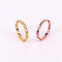 Titanium Čelik Finger Ring, pozlaćen, različite veličine za izbor & za žene & s Rhinestone, više boja za izbor, Veličina:5-9, Prodano By PC
