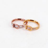 Titanium Steel Finger Ring, with White Shell, plated, different size for choice & for woman, more colors for choice, Hole:Approx 2mm, US Ring Size:5-9, Sold By PC