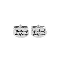 Cufflinks, Tibetan Style, platinum color plated, with letter pattern & for man & enamel, 20x14mm, Sold By Pair