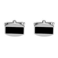 Cufflinks, Tibetan Style, platinum color plated, for man & enamel, 19x13mm, Sold By Pair