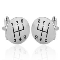 Cufflinks, Tibetan Style, platinum color plated, with letter pattern & for man & enamel, 20x20mm, Sold By Pair